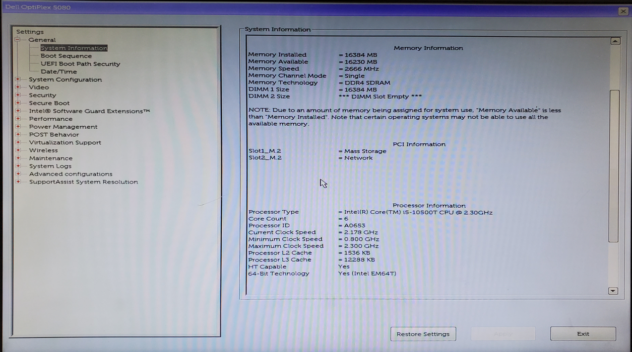Dell OptiPlex 5080 USFF Core i5-10500T 16GB DDR4 256GB SSD