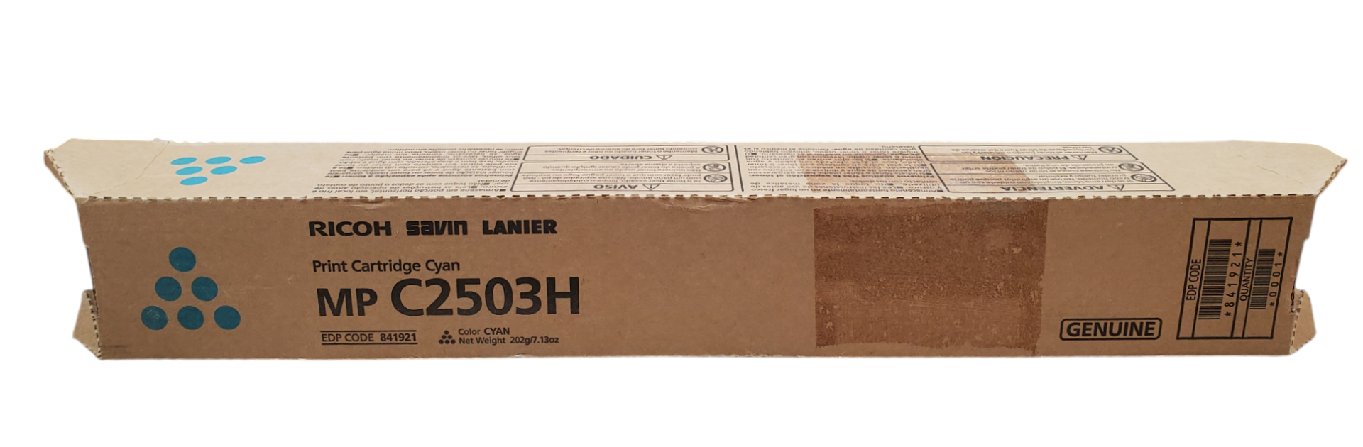 Genuine Ricoh Savin Lanier Toner MP C2503H -Cyan 841921 - New Q