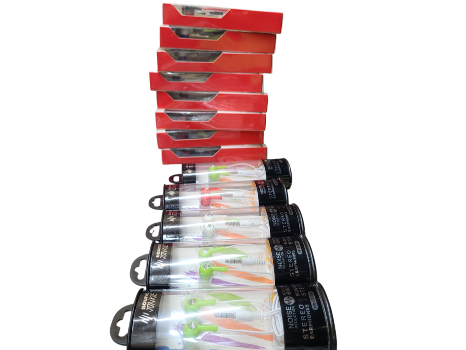 Lot 13x Assorted Wired Earphones with different colours