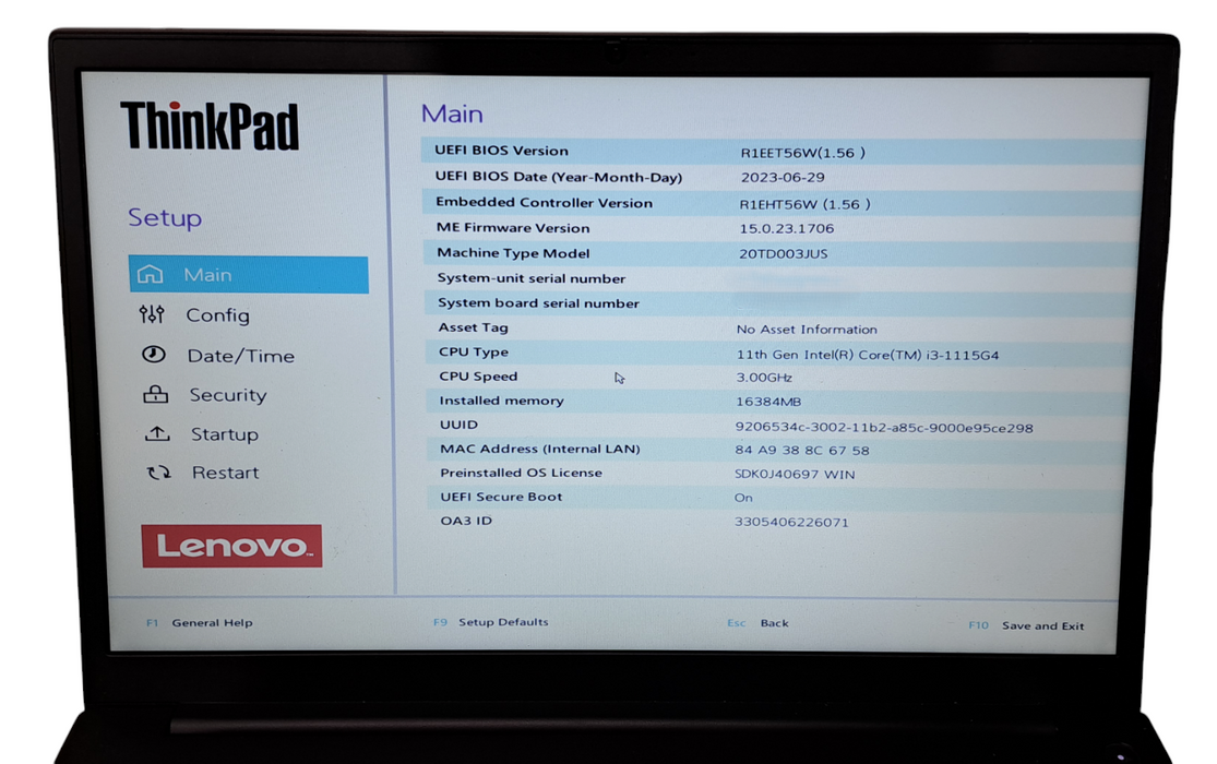 ThinkPad E15 i3-1115G4 CPU|16GB DDR4 RAM|500GB NVMe  Lap200