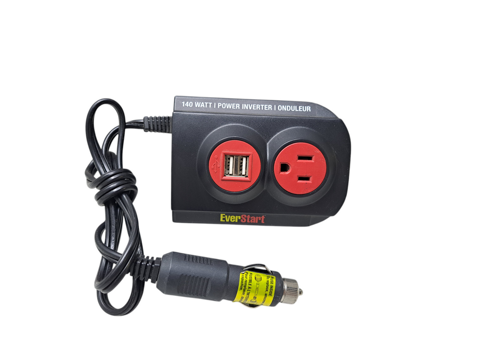 EverStart 140-Watt Portable Car Power Inverter with Dual USB Ports