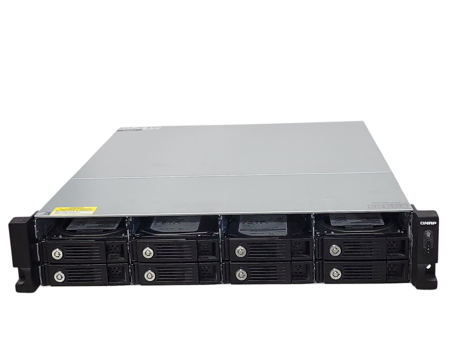 QNAP TS-1269U-RP 12 BAY NAS with 8x 2TB Hard drives, 1x PSU _