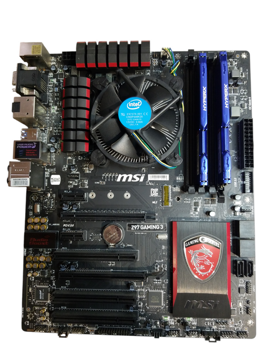 MSi Z97 Gaming 3 MotherBoard with i5-4590 CPU 3.30GHz, 8GB RAM - NO HDD