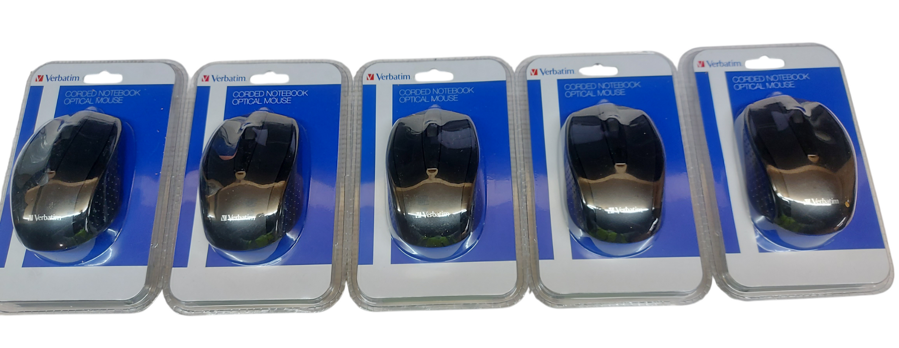 Lot 5x - Verbatim Corded Notebook Optical Mouse - Black