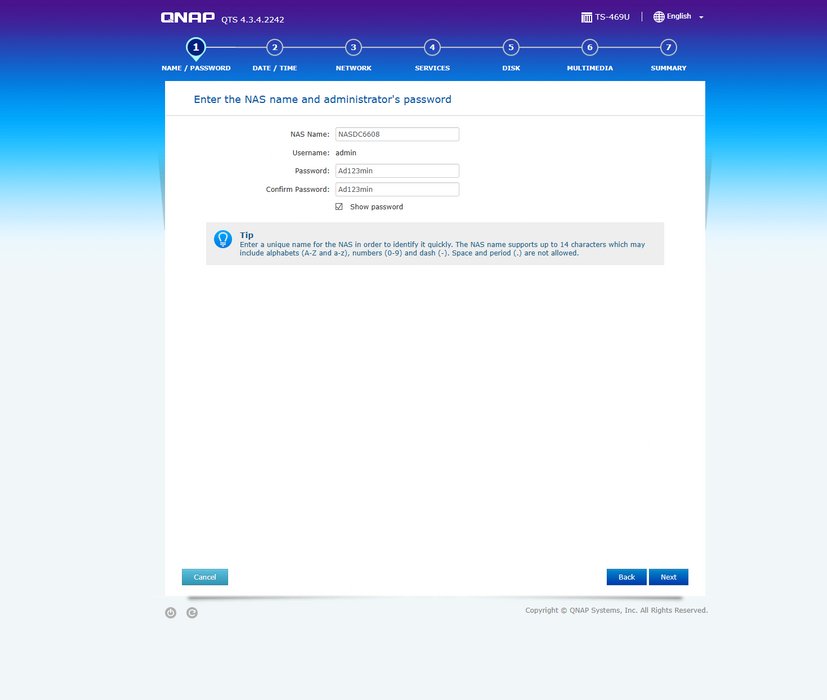 QNAP TS-469U-SP 4-Bays NAS Server w/ 4TB HDDs