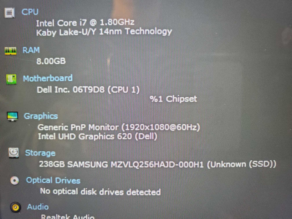 Dell Latitude 3301 13.3" i7-8565U 8GB DDR3 256GB READ Lap200