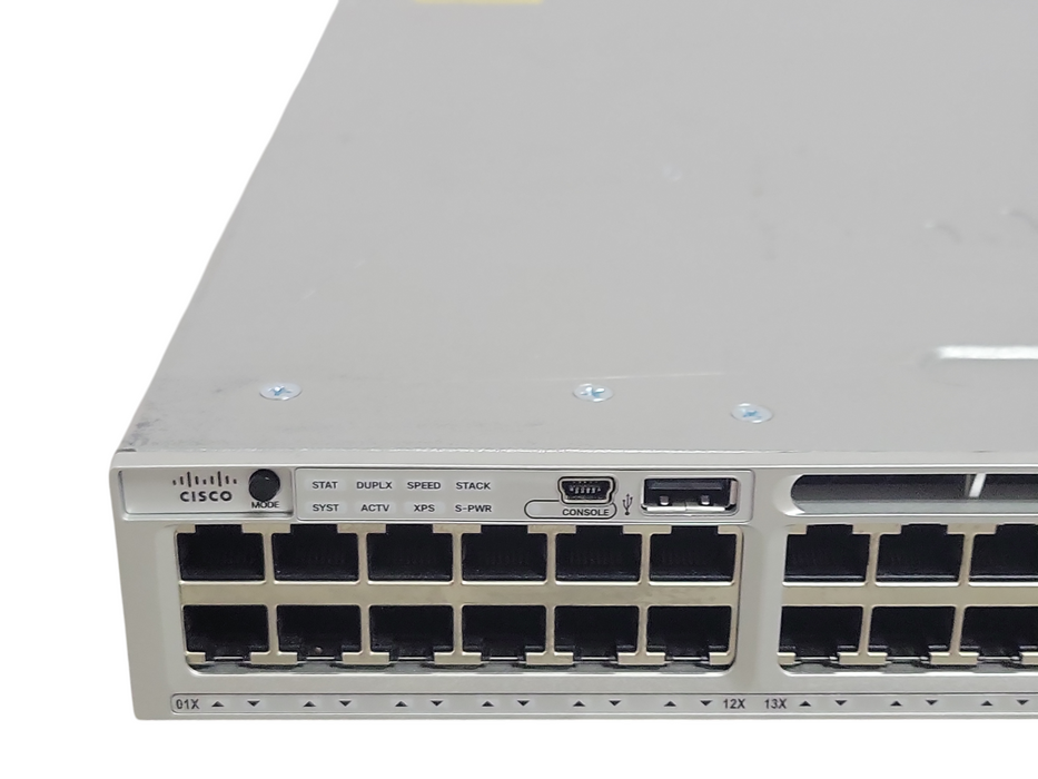 Cisco WS-C3850-48-T-L 48 Port Gigabit Switch w/ C3850-NM-2-10G, 1x PSU Q_