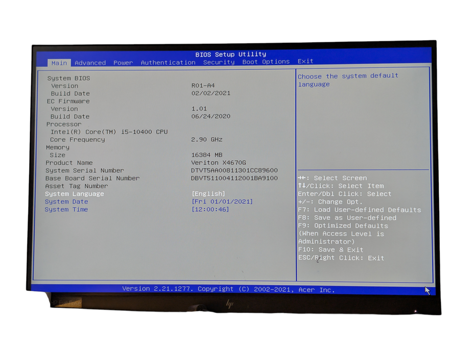 Acer Veriton X4670G D18E2 Intel Core i5-10400 16GB RAM & 256GB NVMe WiFi RE Q-