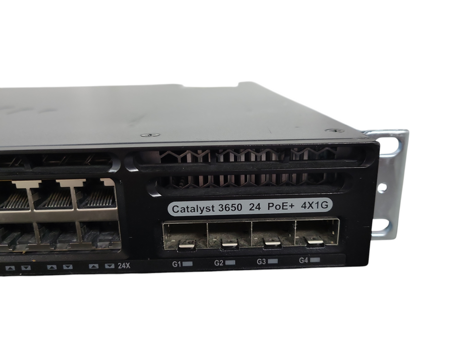 Cisco WS-C3650-24PS-L, 24 Port PoE+ Gigabit Switch + 1x PSU & 4X1G !