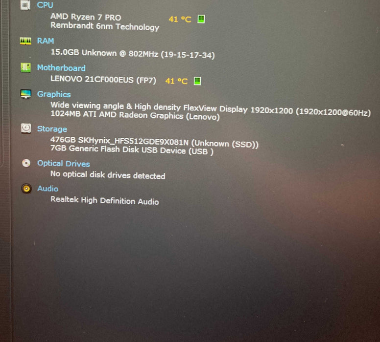 Lenovo ThinkPad T14 Gen 3 AMD RYZEN 7 PRO 6850U 16GB RAM 512GB SSD  Lap200