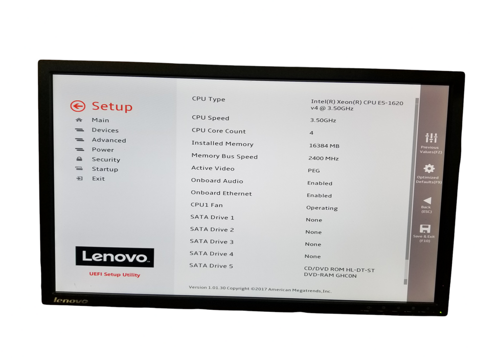 Lenovo ThinkStation P510 Xeon E5-1620v4, 16GB DDR4, GTX-1060-6GB GPU No HDD