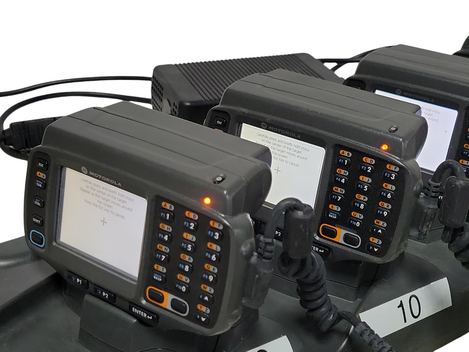 Lot of 8x Motorola WT4090-WA0PC6GA2WR w/ 7x ring scanners and charger, READ _