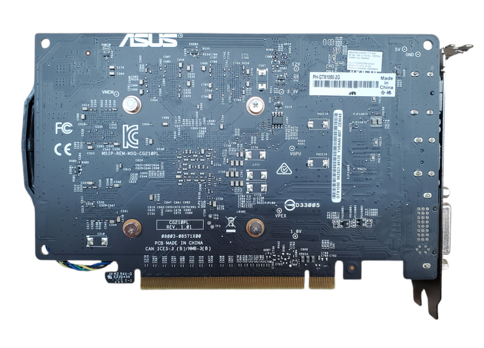 ASUS Phoenix GeForce GTX 1050 2GB GDDR5 GPU - 1xHDMI 1xDVI 1xDP