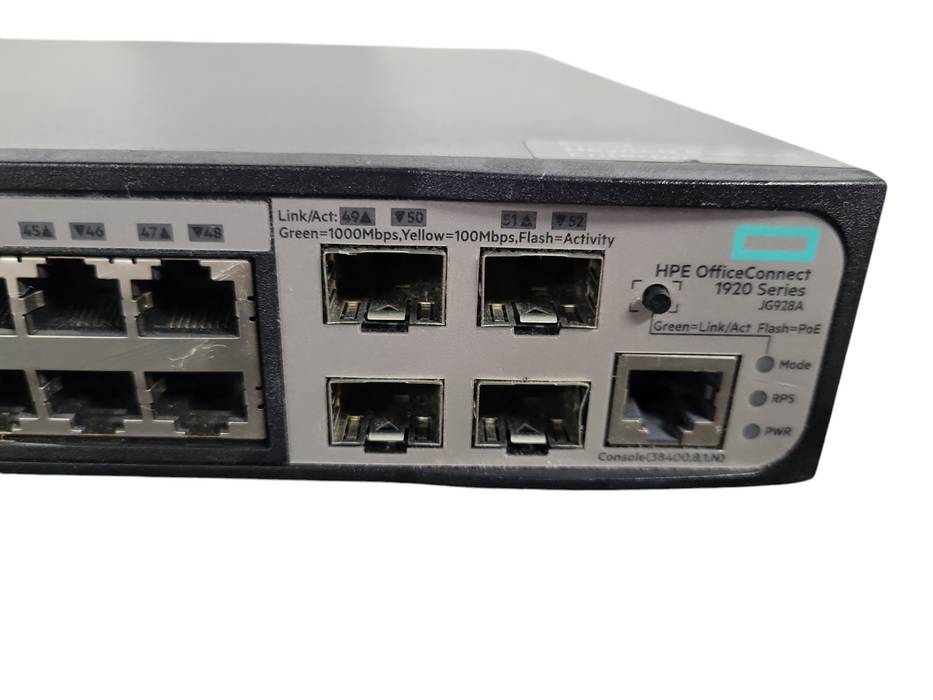 HP JG928A HPE OFFICECONNECT 1920 SERIES 48G PoE+ 370W 48-PORT SWITCH !