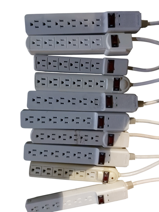 Lot 10x Assorted Power Bars / Strips / Extension Boards (6 Outlets)