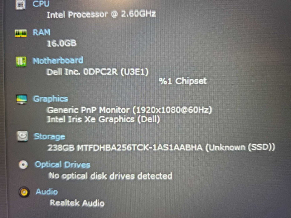 Dell Latitude 5520 Core i5-1145G7@2.60GHz 16GB RAM 256GB SSD  Lap200