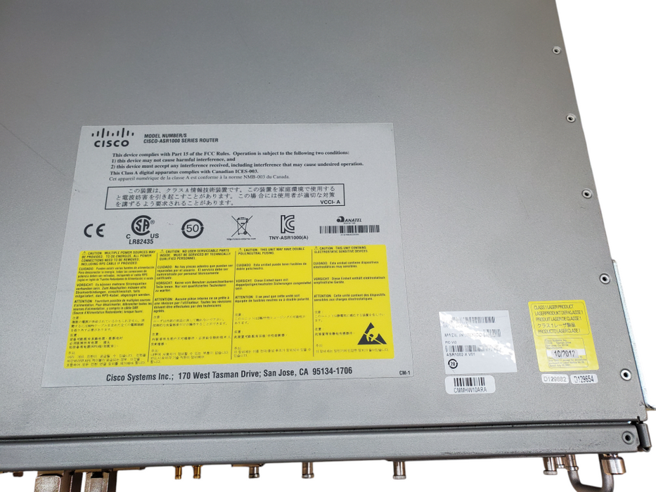Cisco ASR1002-X V01 | Aggregated Services Router w/ 2x PSU