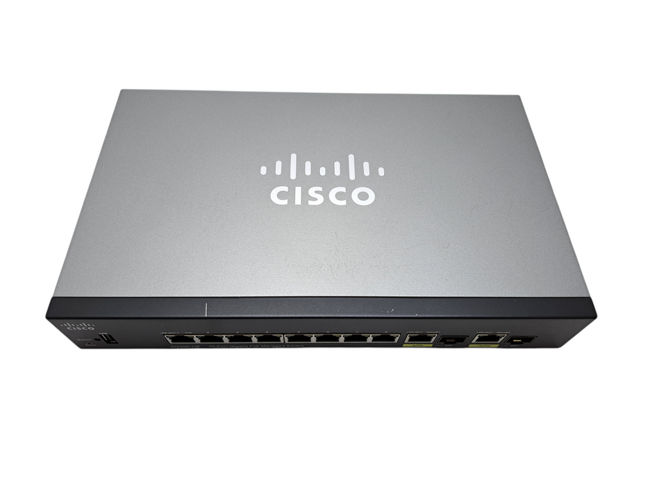 Cisco SG350-10P-K9 V04 | 10-Port Gigabit PoE Managed Switch w/ Power Adapter )