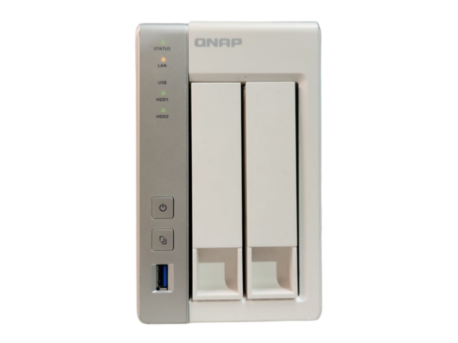 QNAP TS-231 2 Bay NAS with 2x 2TB HDDs, No Power adapter