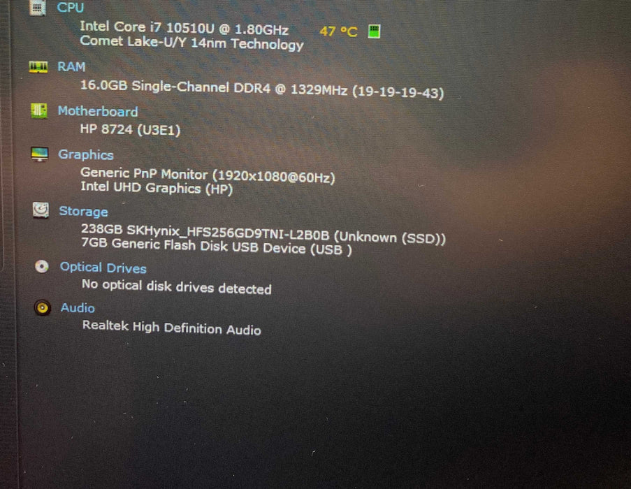 HP ZBook Firefly 15 G7 15" Core i7-10510U@1.80GHz 16GB RAM 256GB SSD  Lap200