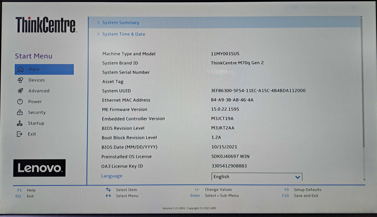 Lenovo ThinkCentre M70q Gen 2 | i5-11400T @1.3GHz, 16GB DDR4, 256GB NVMe )