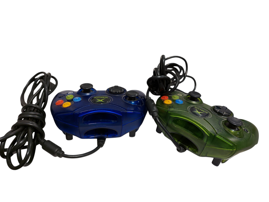 Bundle of 2 OEM Original Xbox Controller S Blue & Green  =