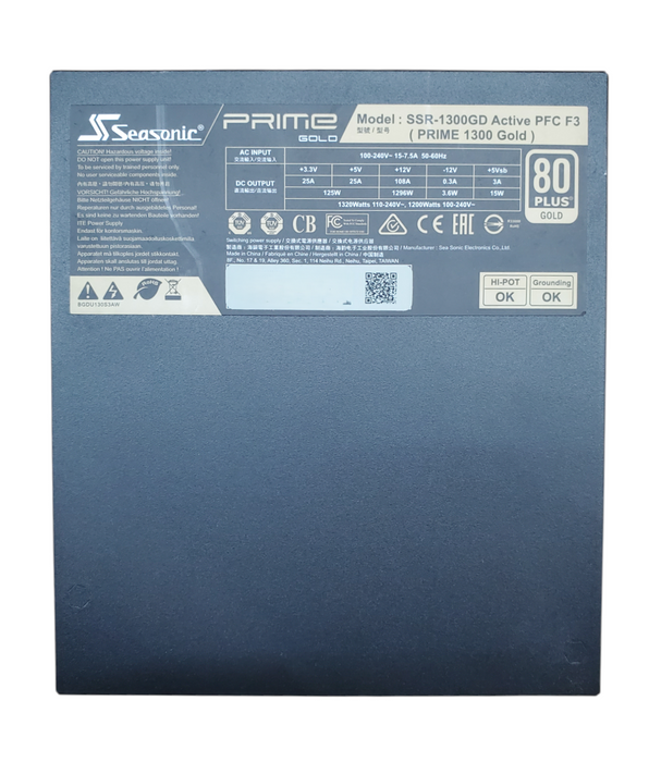 Seasonic SSR-1300GD Active PFC F3 1300W 80+ Gold Desktop Power Supply
