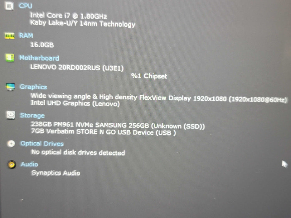 Lenovo ThinkPad E15 i7-10510U 16GB DDR4 256GB NVMe READ β Lap200