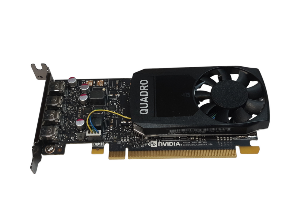 Quadro P1000 4GB GDDR5 GPU 4x Mini DP Low Profile +one Mini DP to VGA Adaptor Q