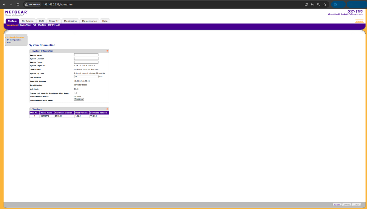 NetGear GS748TPS 48-Port Gigabit Stackable PoE Smart Switch