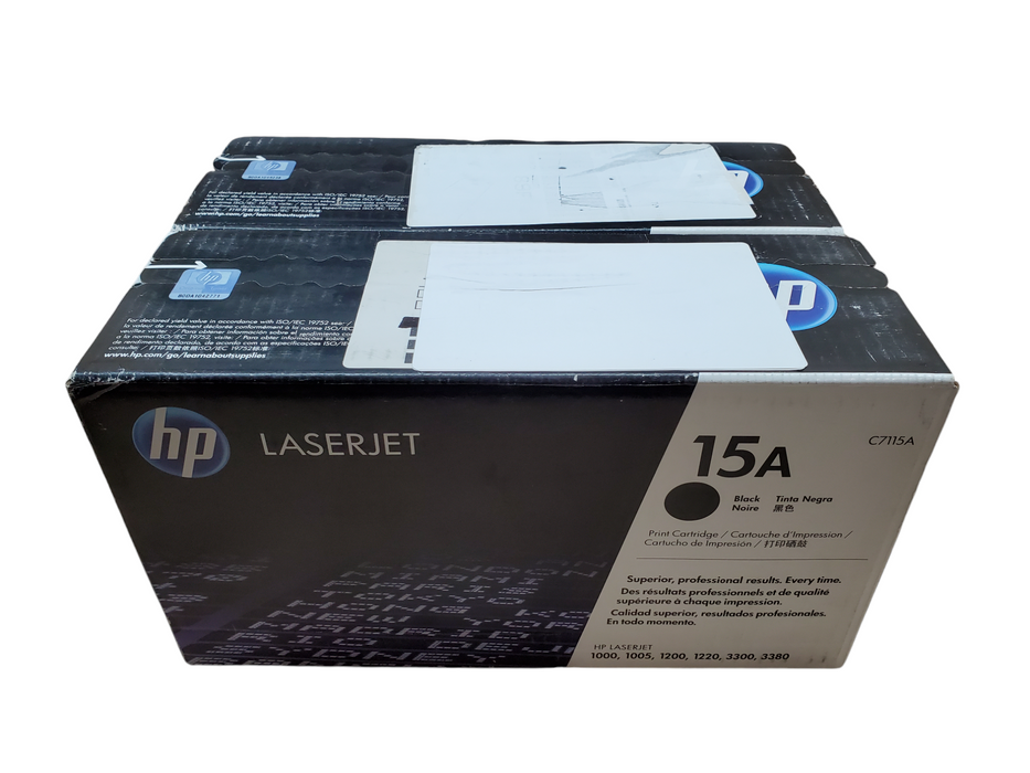 Lot 2x HP LaserJet Print Cartridge 15A Black C7115A | New