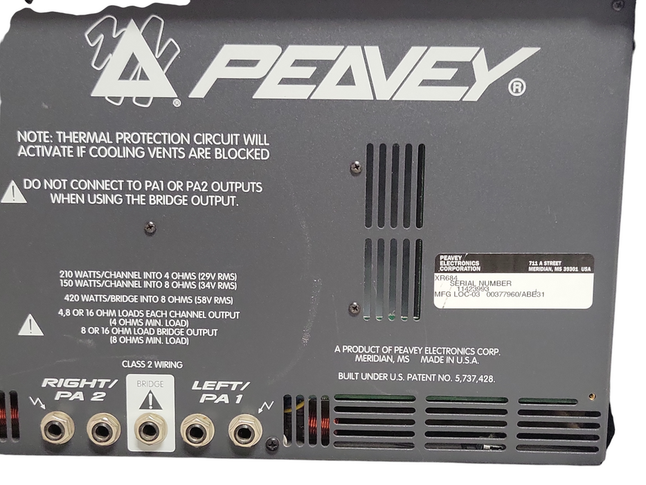 Peavy XR684 Stereo powered Mixer 2x200 Watts, READ _