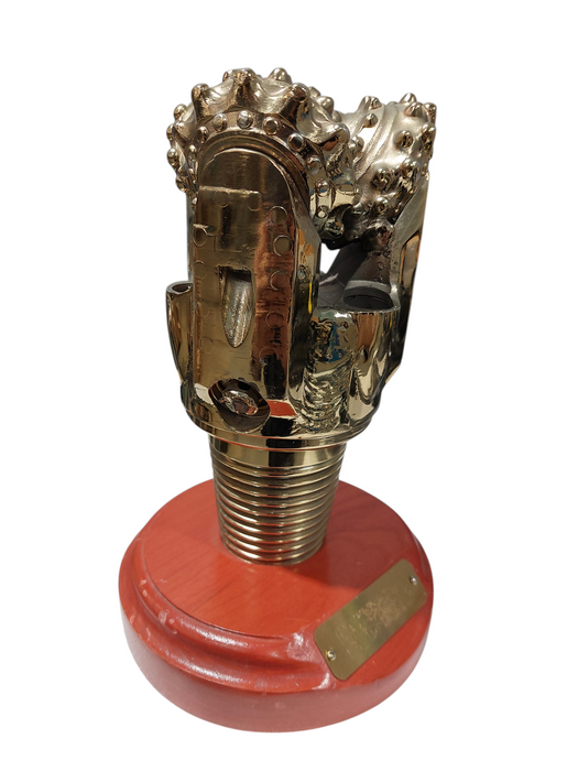 Decoration 8" Gold Colour Plated Oil Rig 3 Head Bit  =