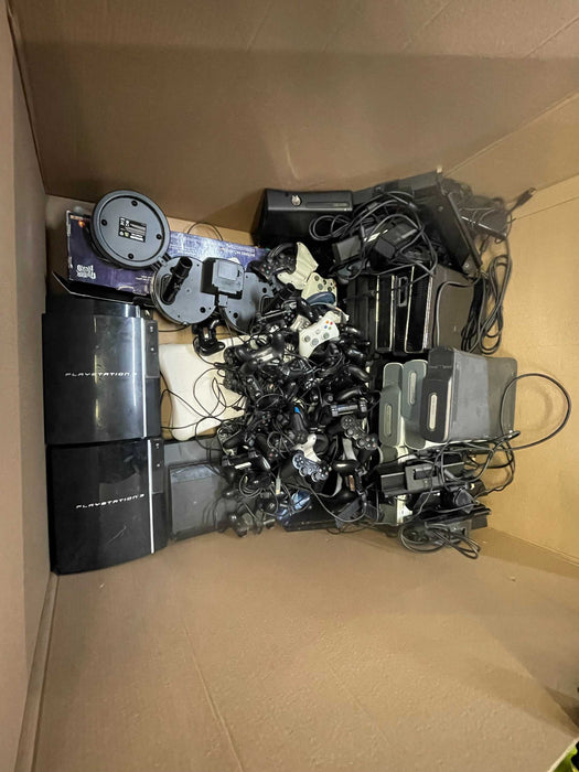 Bin of Approx 500lbs Miscellaneous Gaming Consoles/Accessories AS-IS