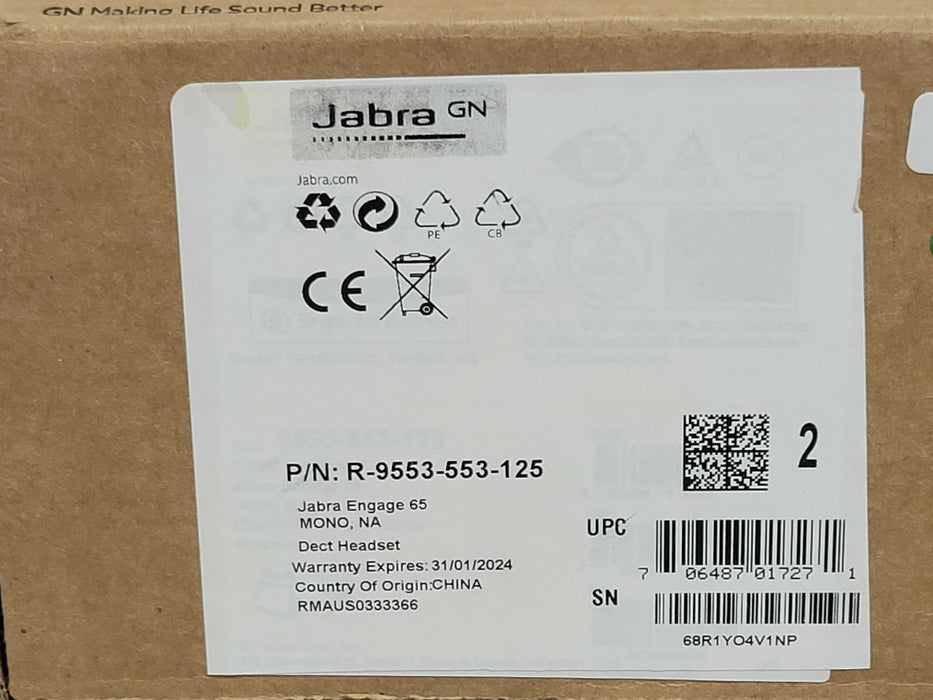 Open-Box Jabra Engage 65 Black Headset (9553-553-125) _