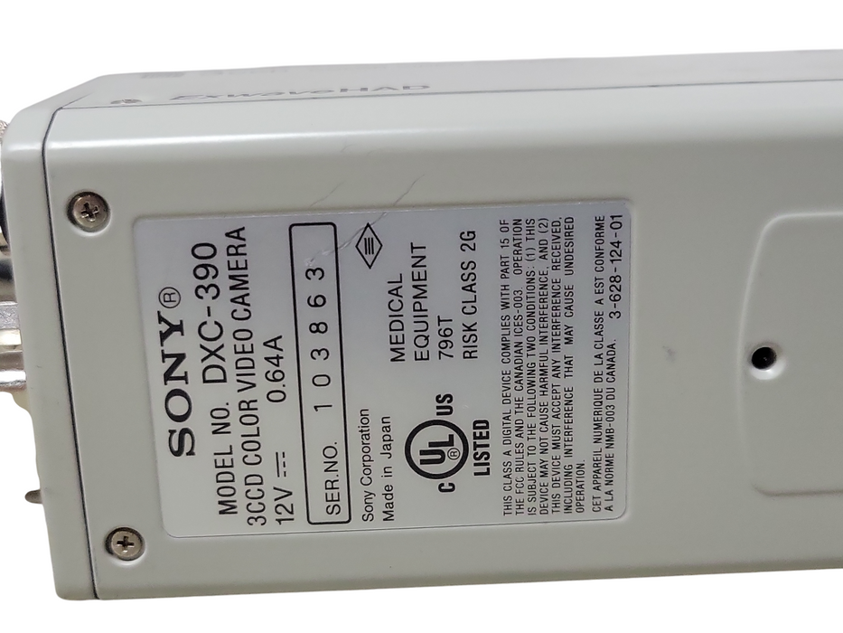 Sony DXC-390 3CCD Color Video camera w/ Fujinon-TV-Z Lens, READ _