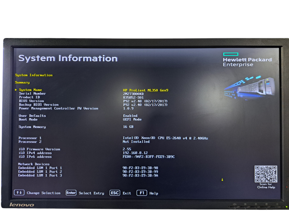 HP ML350 Gen9 8x 2.5" | Xeon E5-2640 v4 @2.40GHz, 16GB DDR4, P440ar *READ*