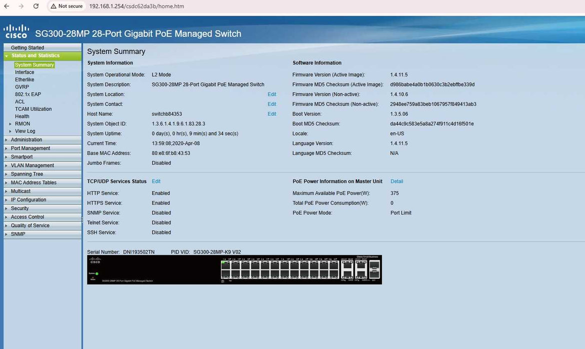 Cisco SG300-28MP 28-Port gigabit PoE Managed Switch _