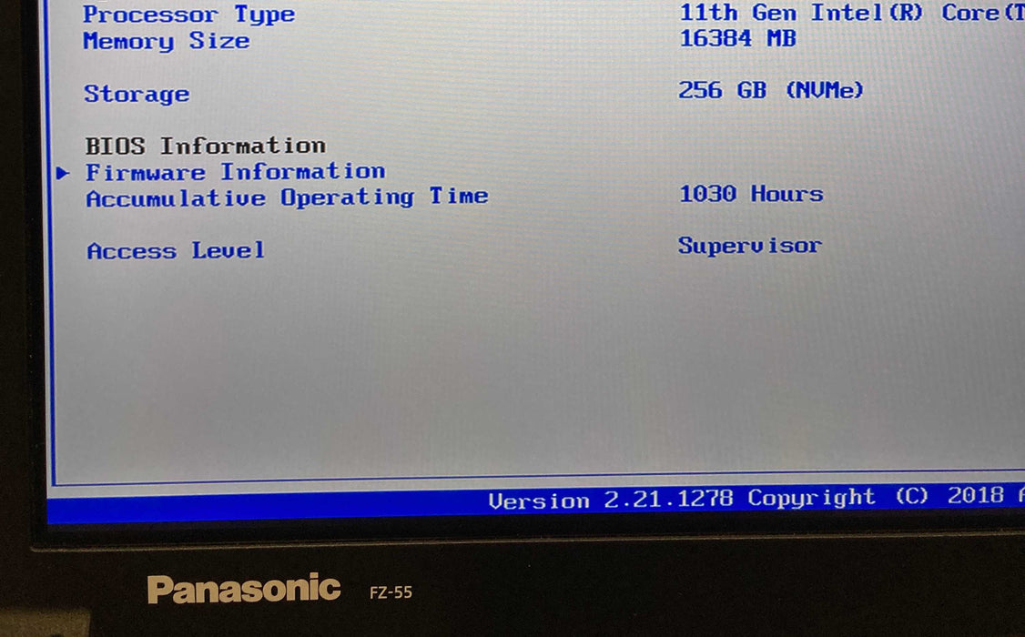 Panasonic ToughBook FZ-55 TOUCH i5-1145G7@2.6GHz 16GB RAM 256GB SSD 1030Hrs