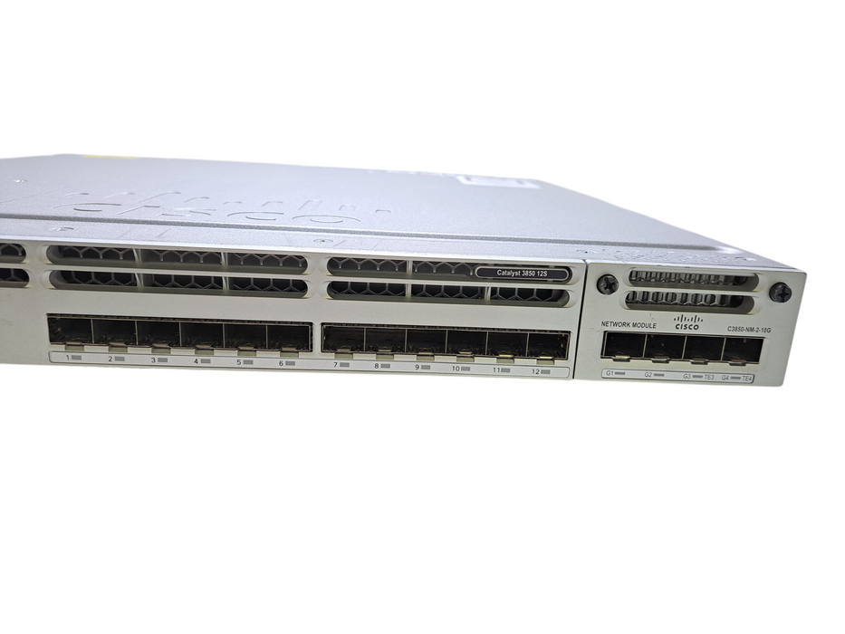 Cisco WS-C3850-12S-E | 12-Port SFP IP Services Switch w/ C3850-NM-2-10G  )