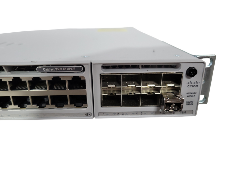 Cisco C9300-48U-E V03, 48-Port Gigabit UPOE Managed Switch w/ C9300-NM-8X !