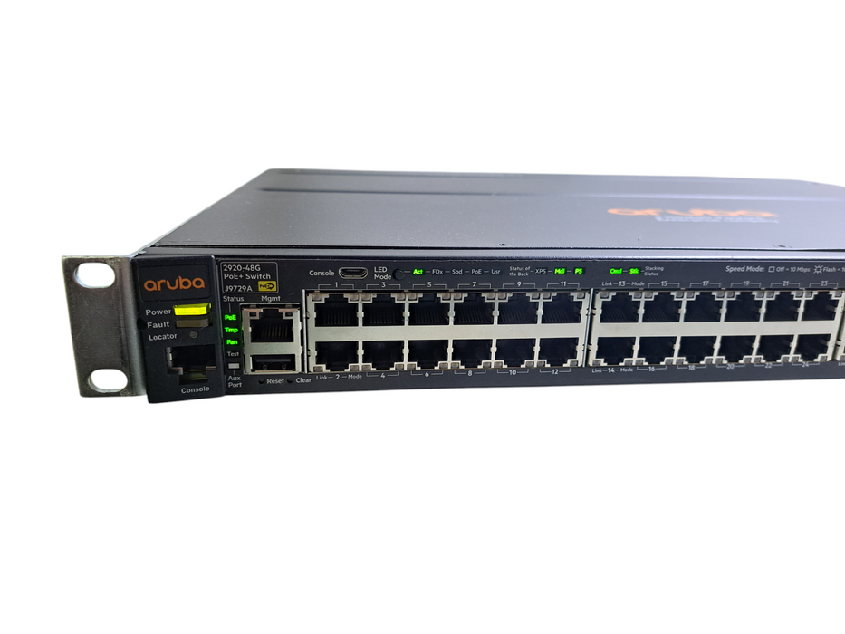 Aruba J9729A 2920-48G-POE+ Switch w/ J9733A Stacking Module, 1x PSU )