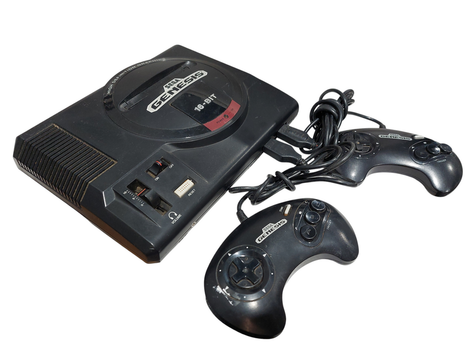 Sega Genesis ( Parts ) Model: MK-1601-22 With 2 Controllers Model: 1650 =