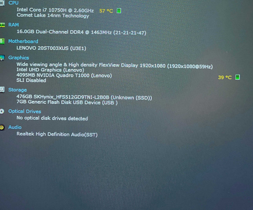 Lenovo ThinkPad P15 Gen 1 i7-10750H QUADRO T1000 4GB GPU 16GB RAM 512GB SSD  Lap200