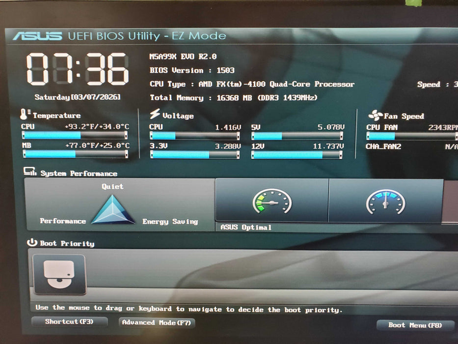 ASUS A99X EVO R2.0 Motherboard with AMD-4100 | 16GB RAM  I/O Shield