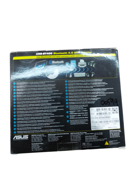 ASUS USB-BT400 USB Adapter w/Bluetooth Dongle Receiver, Laptop & PC Support