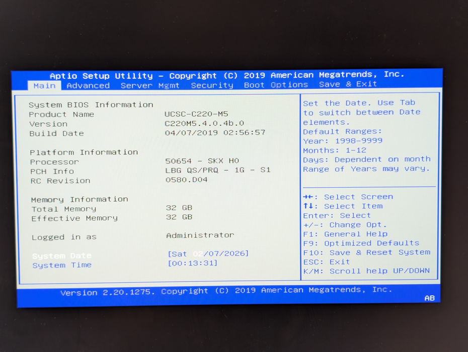 Cisco UCS C220 M5 SX 2x Intel Xeon GOLD 6140 32GB RAM  -