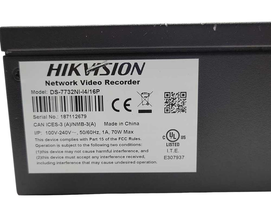 Hikvision DS-7732NI-I4/16P 16-Port Network Video Recorder, READ _