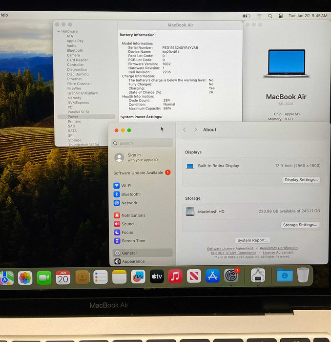 Apple MacBook Air M1 2020 8GB RAM 256GB SSD READ
