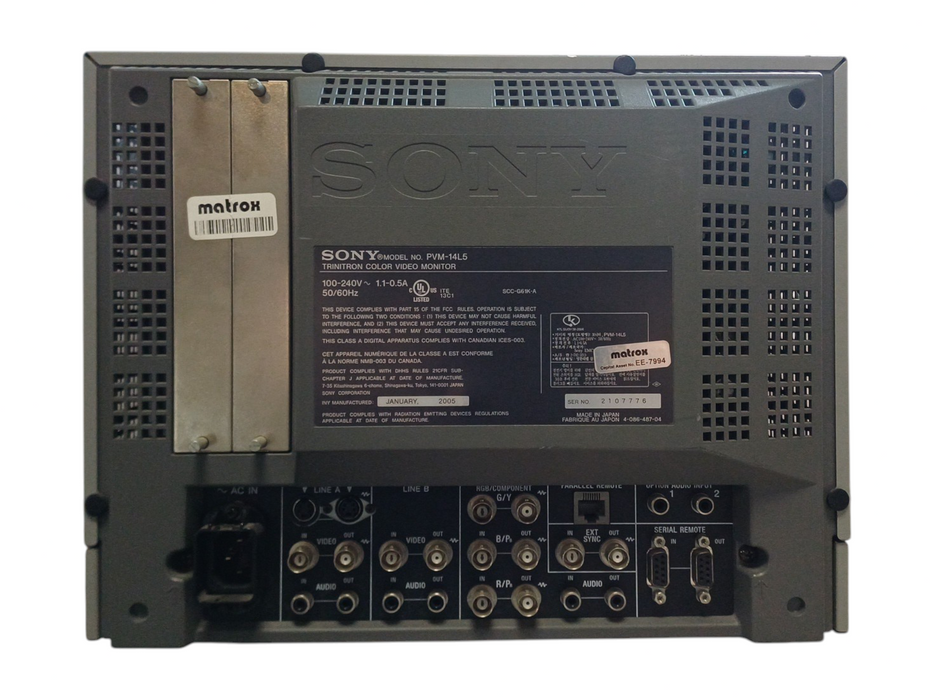 Sony trinitron Color video monitor PVM-14L5